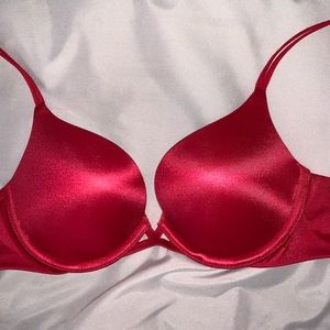 VS Red Satin push up bra